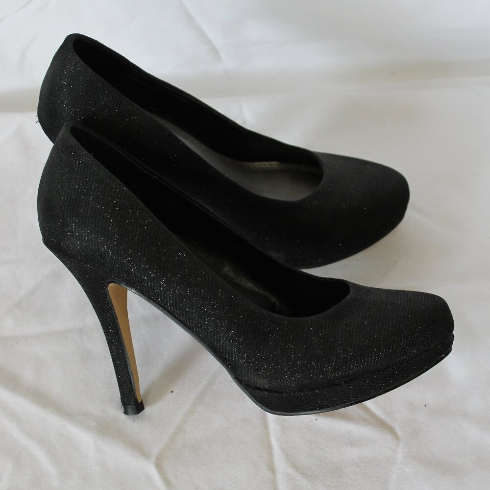 le chateau 6.5 US Black with silver sparkle